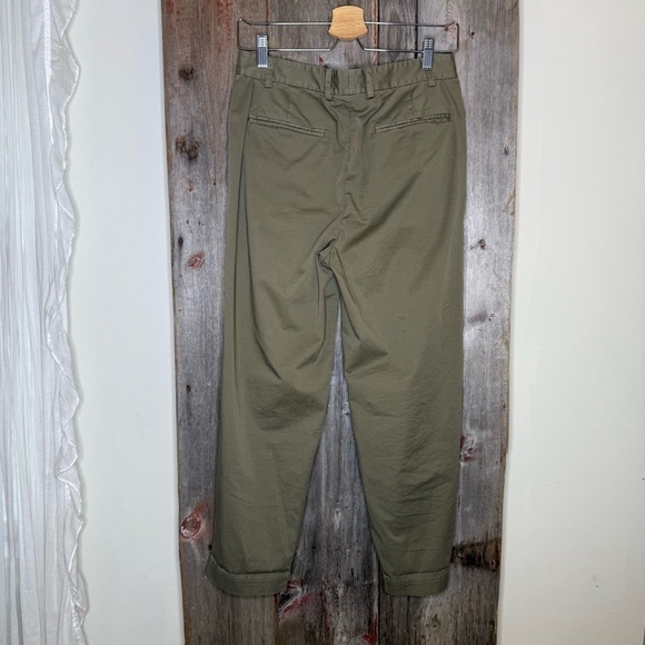 Everlane Slouchy Chino Pant in Covert Green Pleated Balloon Leg size 2 - Picture 6 of 13